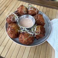 Falafal fritters #Veganuary at Green Gamut in Grand Bahama