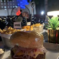 Juicy impossible burger   at Burger Meister in Miami Beach