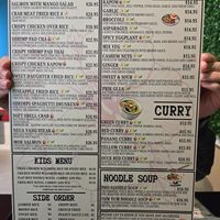 Menu as of November 2025 at Daughter Thai in Lovettsville