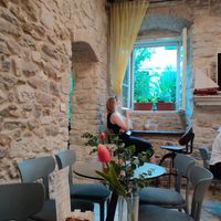 Tables across the street at D16 Coffee in Split