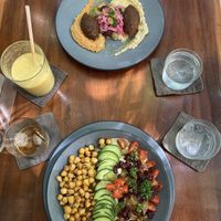 Chickpea salad and hummus   at Arcana in Playa Del Carmen