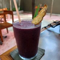 Smoothie purple power (If I recall) at Arcana in Playa Del Carmen