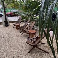 Some of the outdoor seatingg  at Arcana in Playa Del Carmen