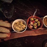 Hummus and olives at Rainarai - Polonceaukade in Amsterdam