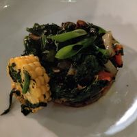 Main dish with many veggies at Rainarai - Polonceaukade in Amsterdam