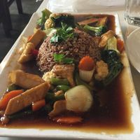 tofu with rice nice food, I like at Araya's Place - University District in Seattle