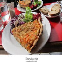 vegan tarte du jour with salad and bread: Â€4 and filling! at Le Samovar Salon de Tisanes in Bordeaux