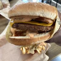 Close up of nice chef special “Oasis Burger"  at Nice Burger in Stanton