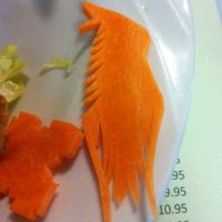 The carrots were cut into cute little squids! at Bamboo Garden Vegetarian Cuisine in Seattle