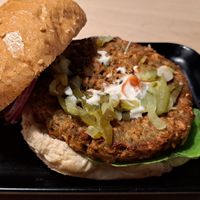 Oat Burger at Pop's Burger in Esslingen