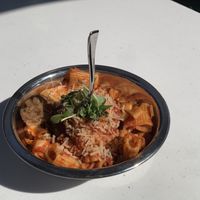 Vegan pasta Meat Ball   at Disneyland - Pym Test Kitchen in Anaheim