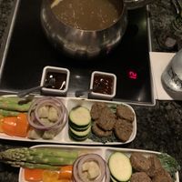 Vegan entree fondue  at The Melting Pot in Sacramento