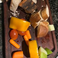 Cheese fondue accompaniments - sorry .. took photo halfway through the meal at The Melting Pot in Sacramento