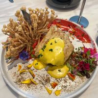 The corn fritter breakfast…..amazing!! at Cafe Vianee in Miranda