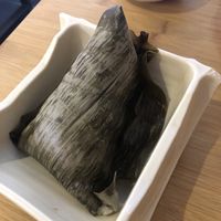 Glutinous rice in banana leaf  at The Little Dumpling House in Newcastle Upon Tyne