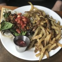 Flat Harlem Sandwich with “ketchup” at Seasoned Vegan in New York City