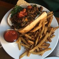 Harlem Chopped Cheeseburger (Sandwich), very good, but contains a lot of rosemary (if you don't like it, don't take it) at Seasoned Vegan in New York City