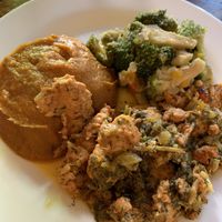 Crawfish, Broccoli, Sweet Potato Soufflé   at Seasoned Vegan in New York City