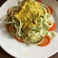 Raw “Mac and cheese” at Seasoned Vegan in New York City