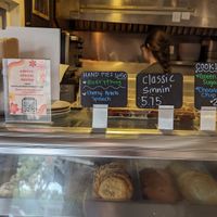 The waitress told us that the classic sinnin, their version of a cinnamon bun, is the most popular pastry there. at Sweet Pea Cafe in Tallahassee