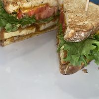 Cross section of Spicy BLT  at Sweet Pea Cafe in Tallahassee