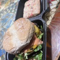 Mac daddy burger and the blonde brownie.  at Sweet Pea Cafe in Tallahassee