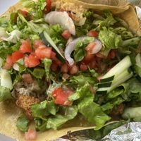 Falafel wrap - unwrapped for the photo   at Sweet Pea Cafe in Tallahassee