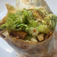 Caesar wrap with blackened tofu! So tasty!!! Vegan!  at Sweet Pea Cafe in Tallahassee