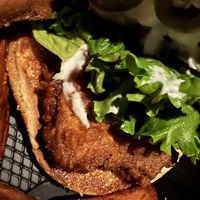 Lions mane burger (was a today’s special)   at Sweet Pea Cafe in Tallahassee