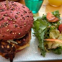 Vegan burger  at La Tribu in Ile-de-re