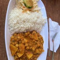Curry with potato and chickpeas  at Indian Street Food in Berlin