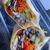 Vegan rainbow wrap 🌈 at The Peach Blossom Eatery in Newark