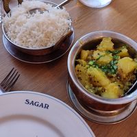 potato palya y arroz basmati at Sagar Vegan & Vegetarian Restaurant - Leicester Square in South West London