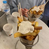 Kleine Pommes und Bier   at Las Fritas in Barcelona