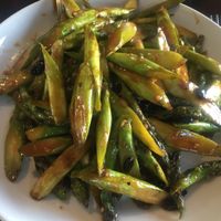 Stir Fried Asparagus in Black Bean Sauce at Kung Pao Bistro in West Hollywood