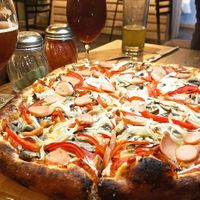 Pizza at El Chino Vegano in Lima