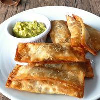 Tequeños de lomo saltado at El Chino Vegano in Lima