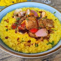 Risotto huancaína at El Chino Vegano in Lima