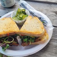 Vegan smash burger 😋 at Highland Park Sandwich Shop in Melbourne