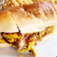 Plant based beef style steak with daiya cheese at Appetites On Main in Exton