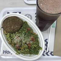 Pesto + blueberry lemonade  at Holy Plants in Lima
