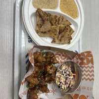 Hummus dips and cauliflower bites  at Holy Plants in Lima