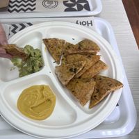 Pita bread with dip  at Holy Plants in Lima