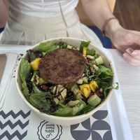 Salad with beyond burger  at Holy Plants in Lima