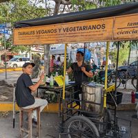 Vegan tamale stand at Tamales Ciencia Ficción in Playa Del Carmen