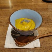 Sweet pumpkin mousse at Apsara Cafe in Itami