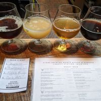 Beer flight: pick four. 8/20/2021 at Stone Brewing World Bistro & Gardens in San Diego
