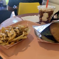 Loaded fries and cheeseburger  at Herbie's Burgers in Albany