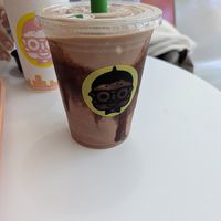 Chocolate oat milk tahini milkshake at Herbie's Burgers in Albany