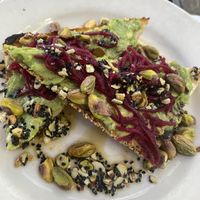 Avocado toast  at Cafe Flora in Seattle